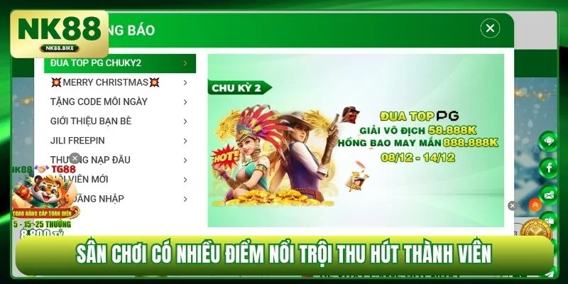 Sân chơi có nhiều điểm nổi bật thu hút người chơi