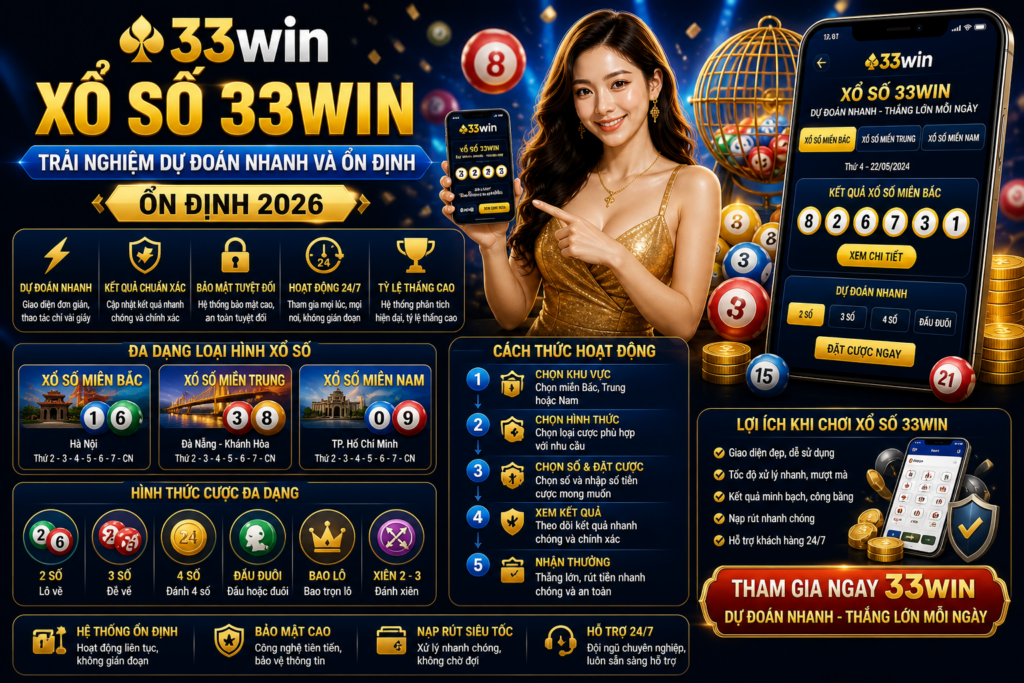 Xổ Số 33win – Trải Nghiệm Dự Đoán Nhanh Và Ổn Định 2026