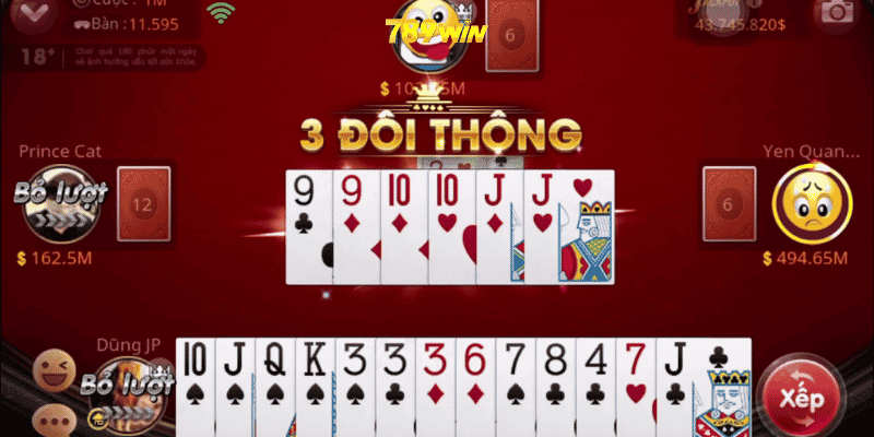 Ván bài tiến lên miền Nam 789win thường có từ 2 đến 4 người chơi